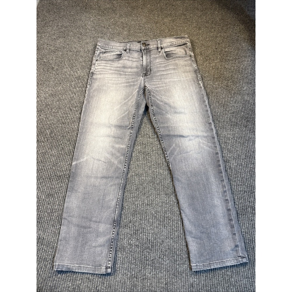 Hudson Blake Slim Straight Mens Jeans Size 36/29 Dark Wash M275DGX Black Gray